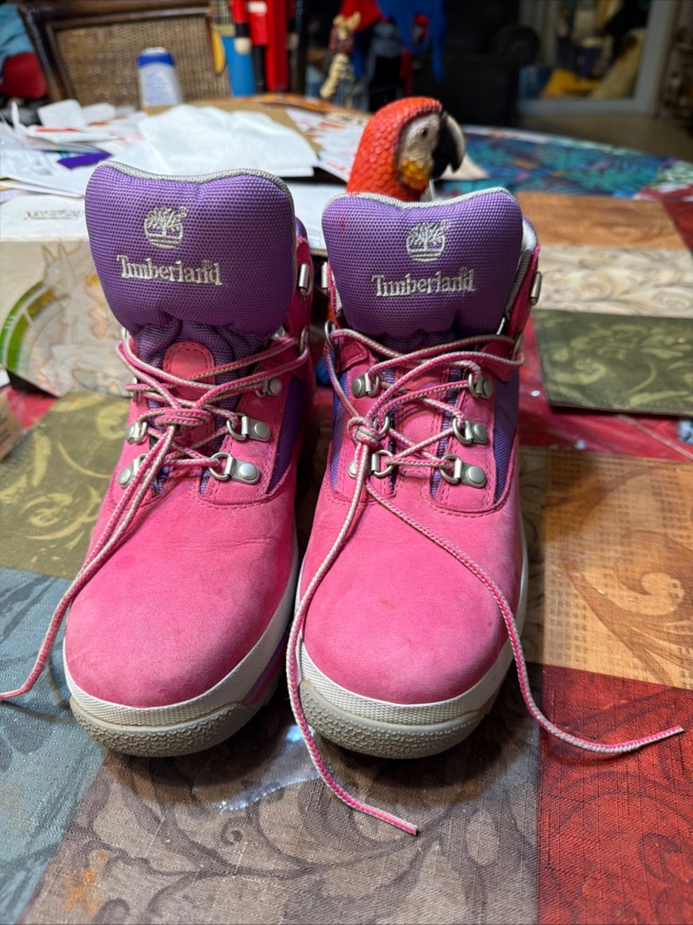 Timberland Boots Girls 6 Pink Purple Hiking 6296R